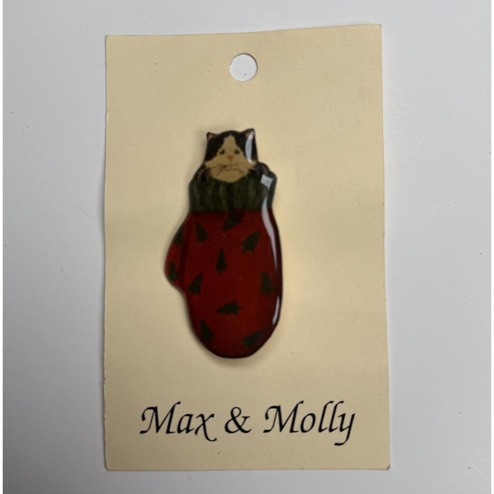 Kitten Cat Santa Stocking Pin 2 Inch Siddall & Co.‎ Christmas New